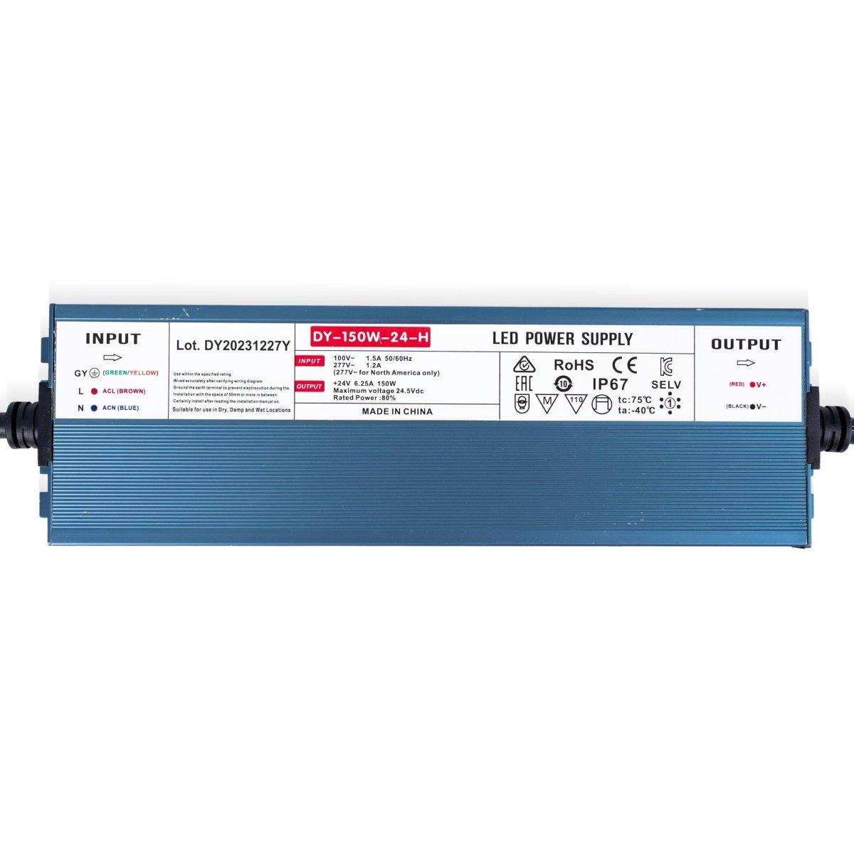 Fuente de alimentación estanca slim 150W 24V - 6.3A - IP67 - Barcelona Led-Material eléctrico