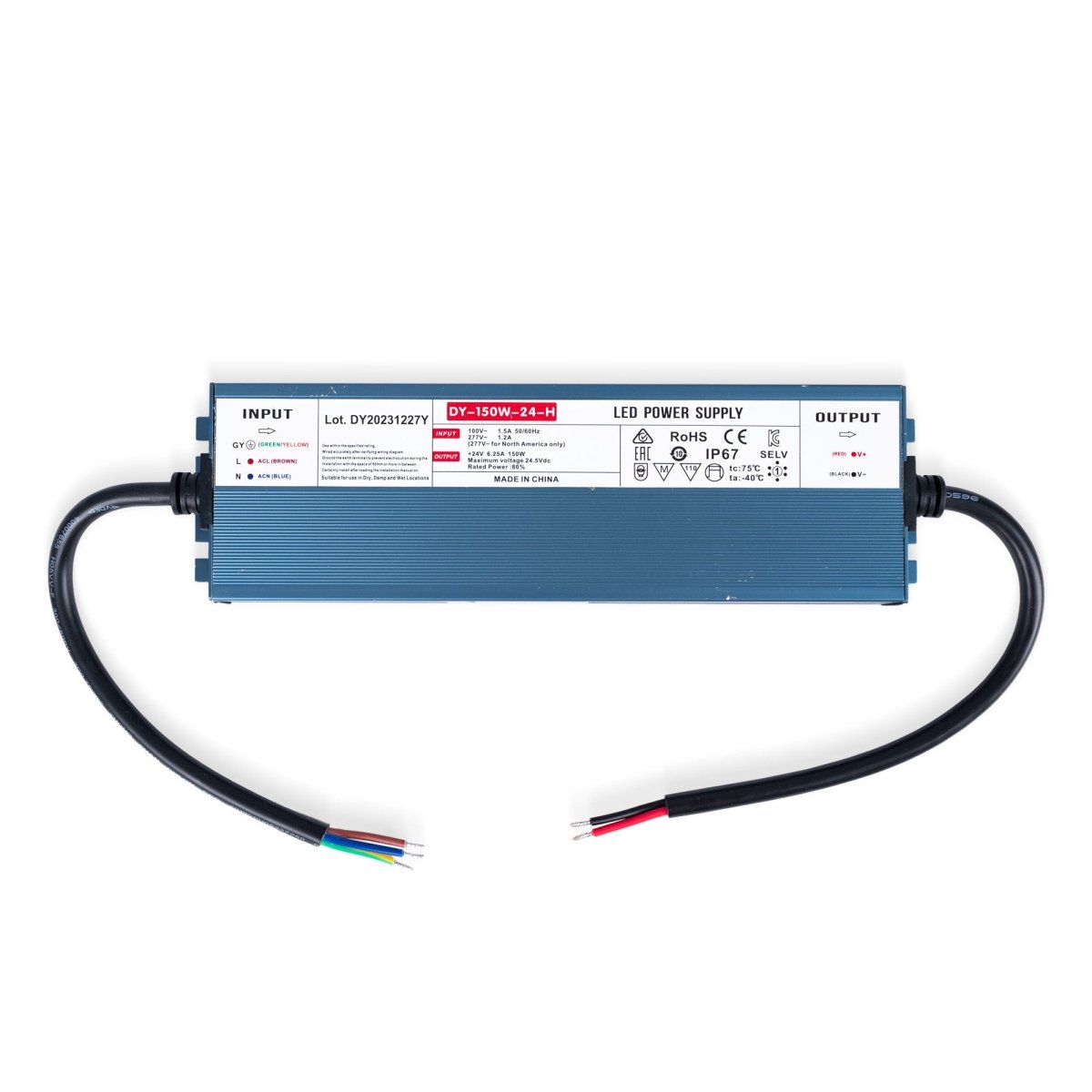Fuente de alimentación estanca slim 150W 24V - 6.3A - IP67 - Barcelona Led-Material eléctrico