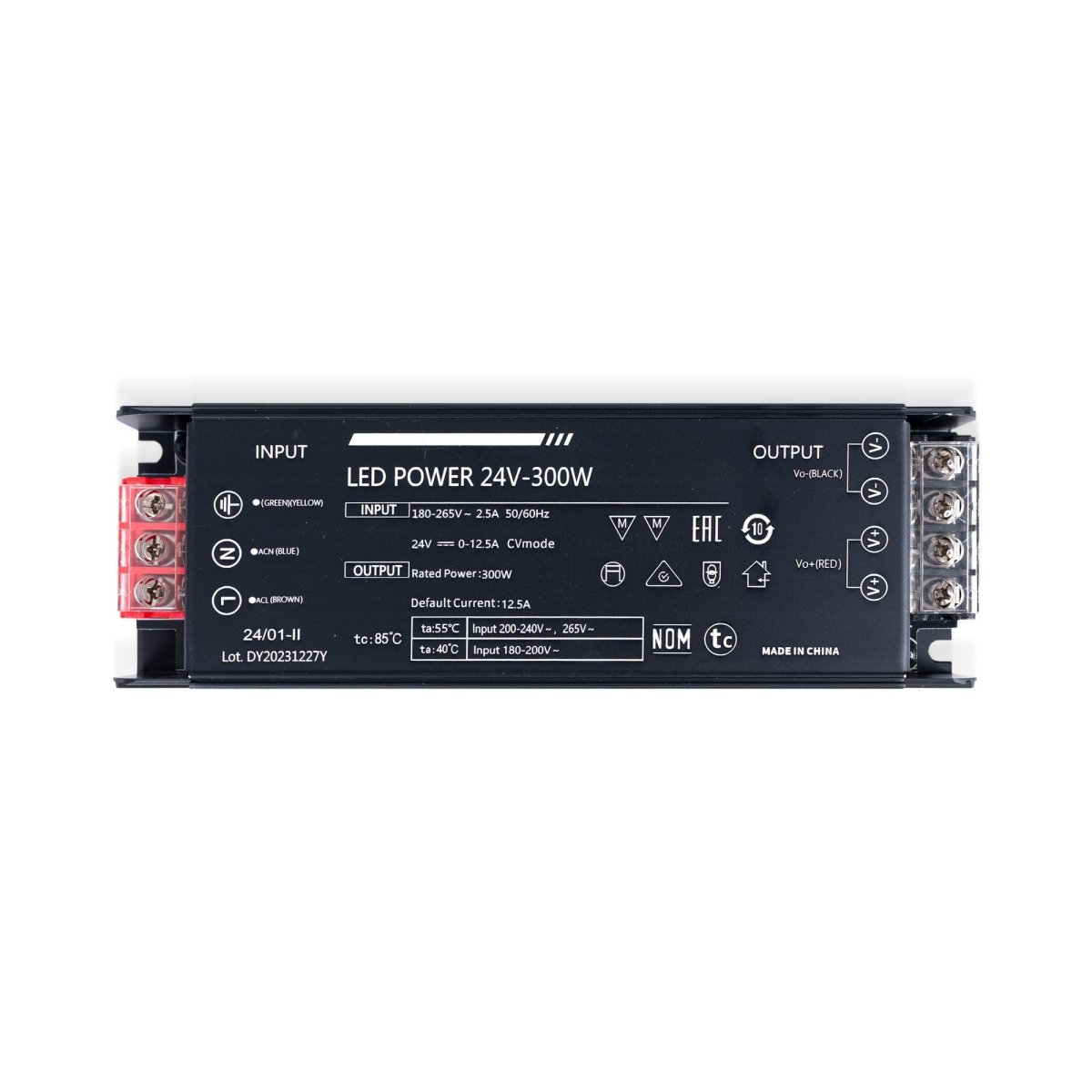 Fuente de alimentación Slim 300W 24V - 12.5A - Alta eficiencia - IP20 - Barcelona Led-Material eléctrico