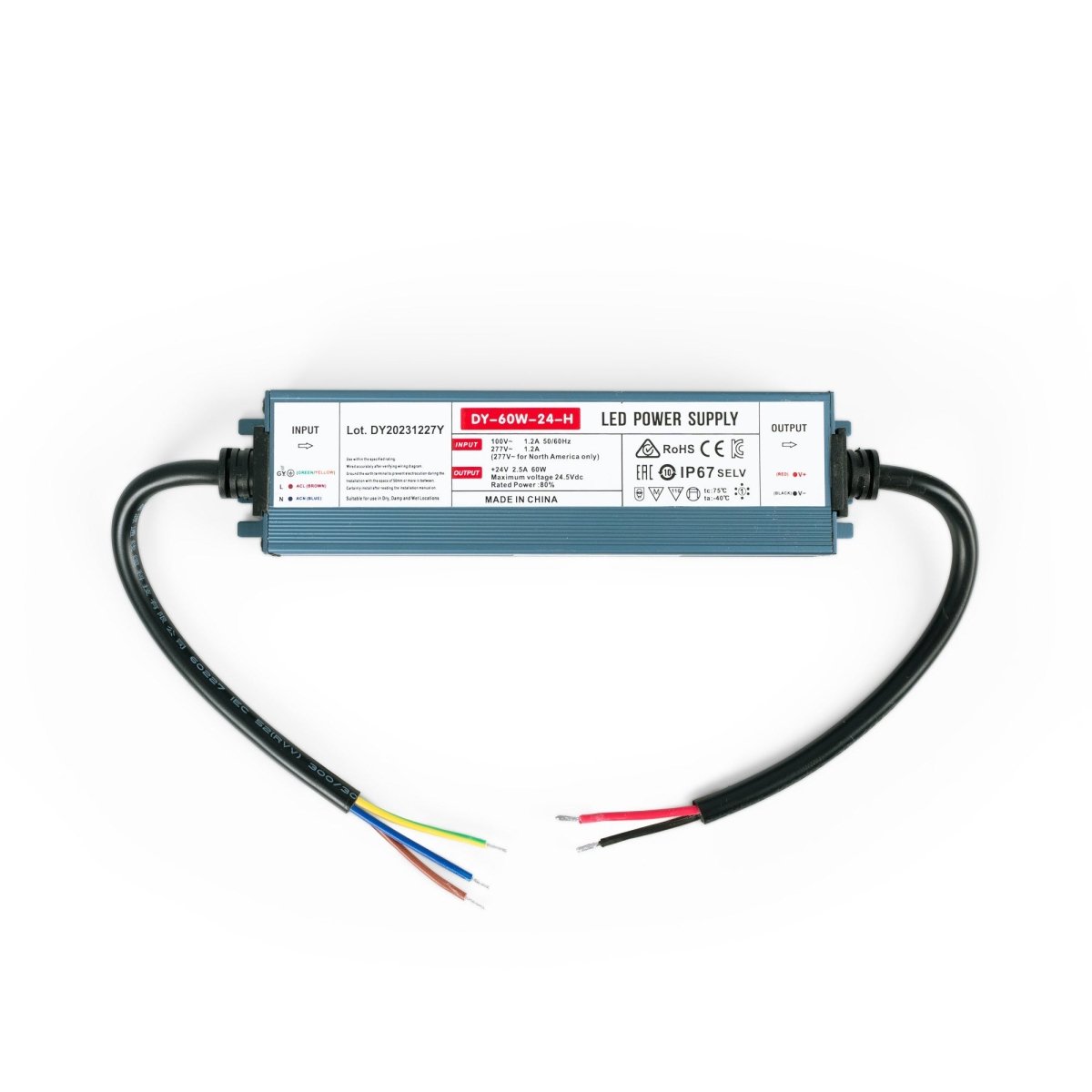 Fuente de alimentación estanca slim 60W 24V - 2.5A - IP67 - Barcelona Led-Material eléctrico