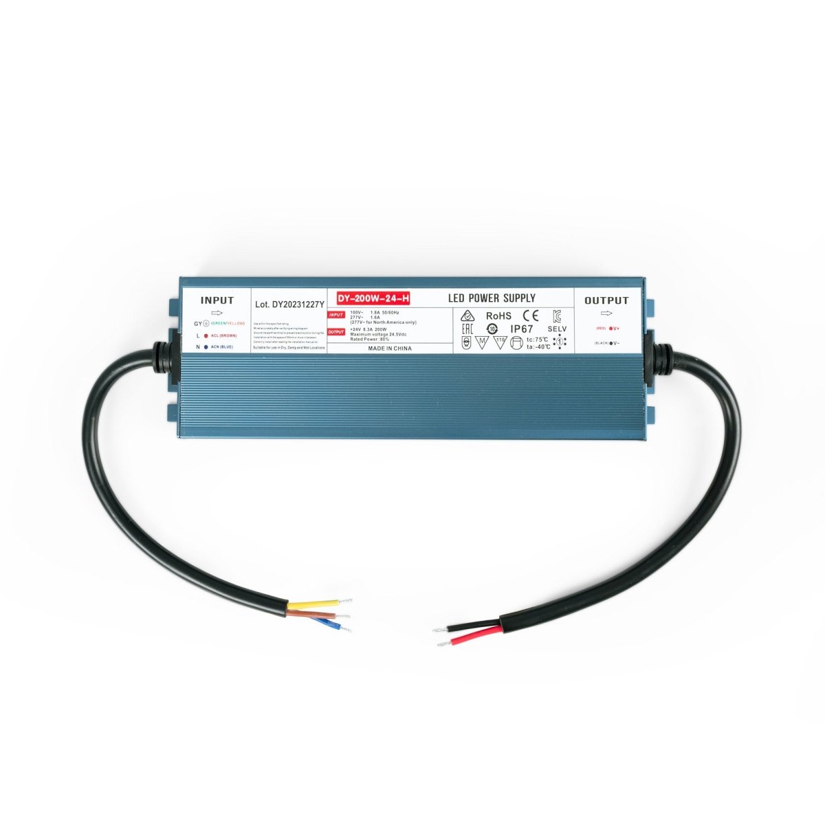 Fuente de alimentación estanca slim 200W 24V - 8.33A - IP67 - Barcelona Led-Material eléctrico