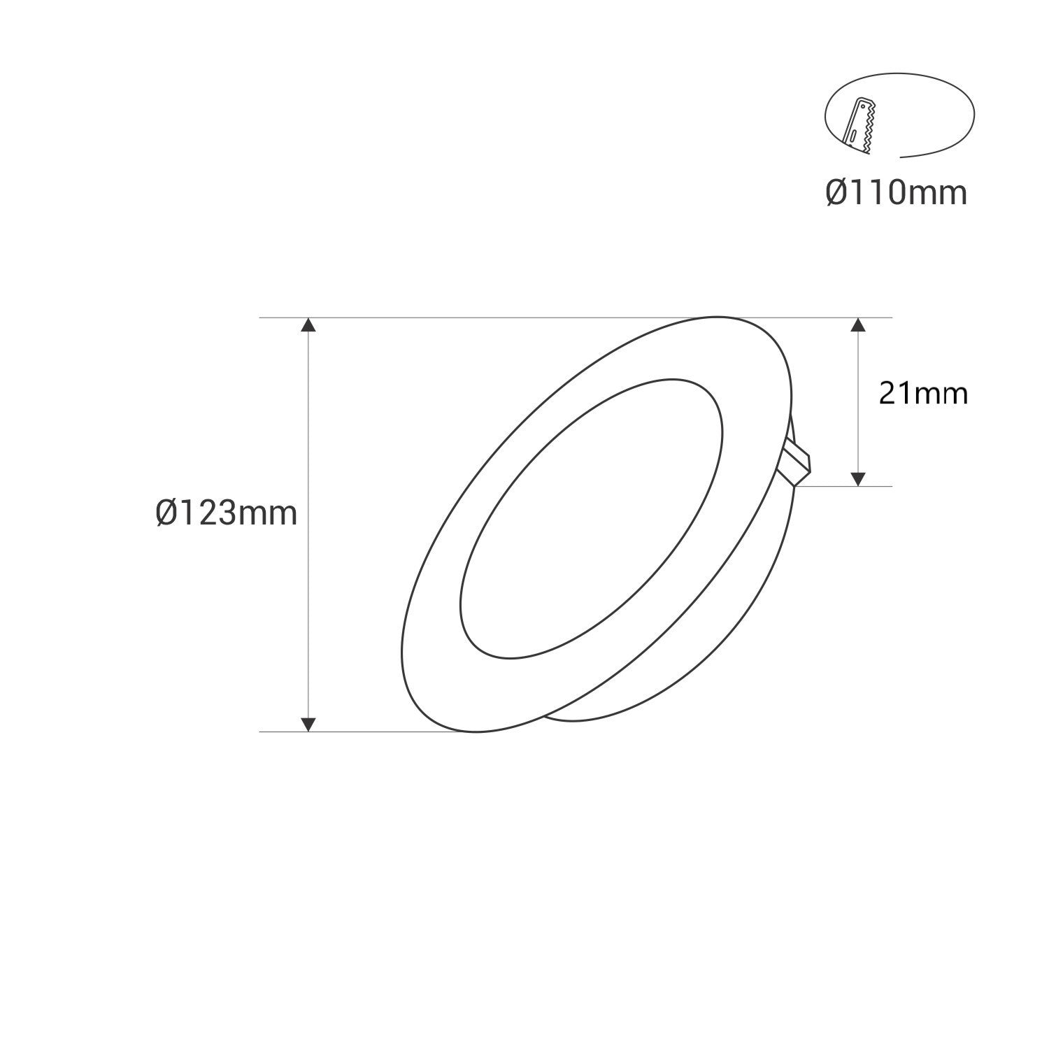 Downlight LED ultra slim 6W - CCT - Corte Ø 110mm - 3 colores (2)