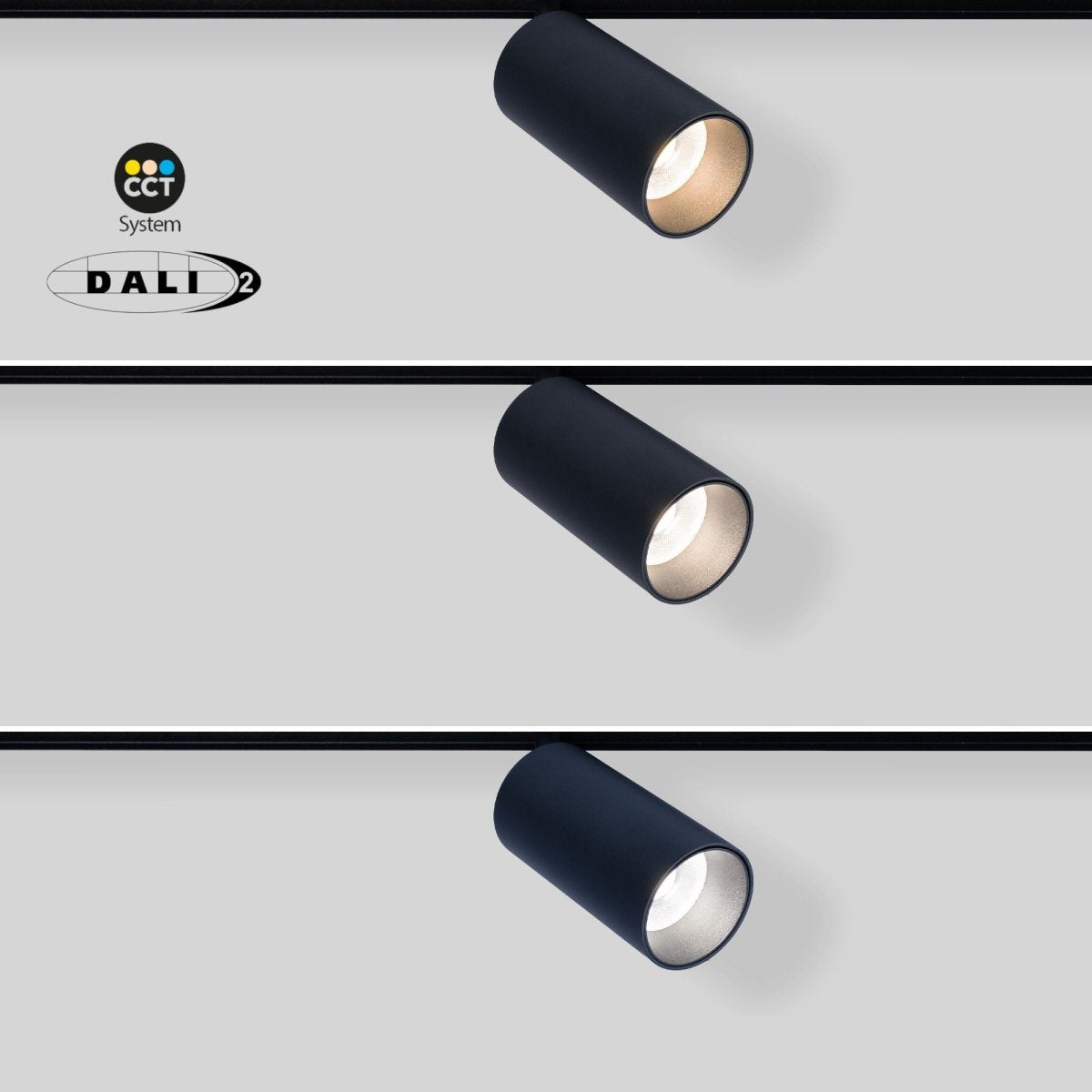 Foco LED para carril magnético 48V - 10W - DALI-2 regulable - Negro - Barcelona Led-