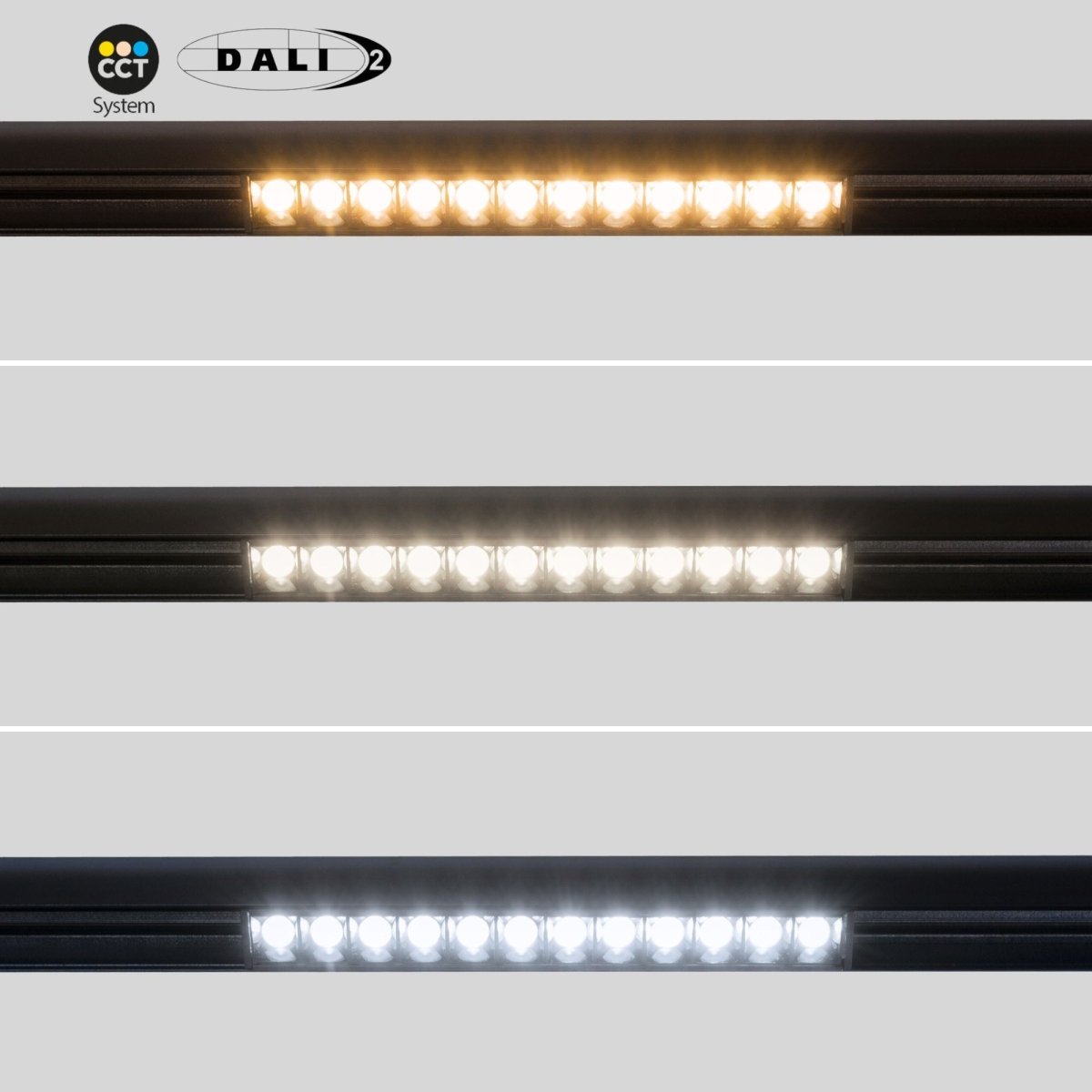 Foco lineal para carril magnético 48V CCT - 12W - DALI-2 regulable - UGR18 - Barcelona Led-