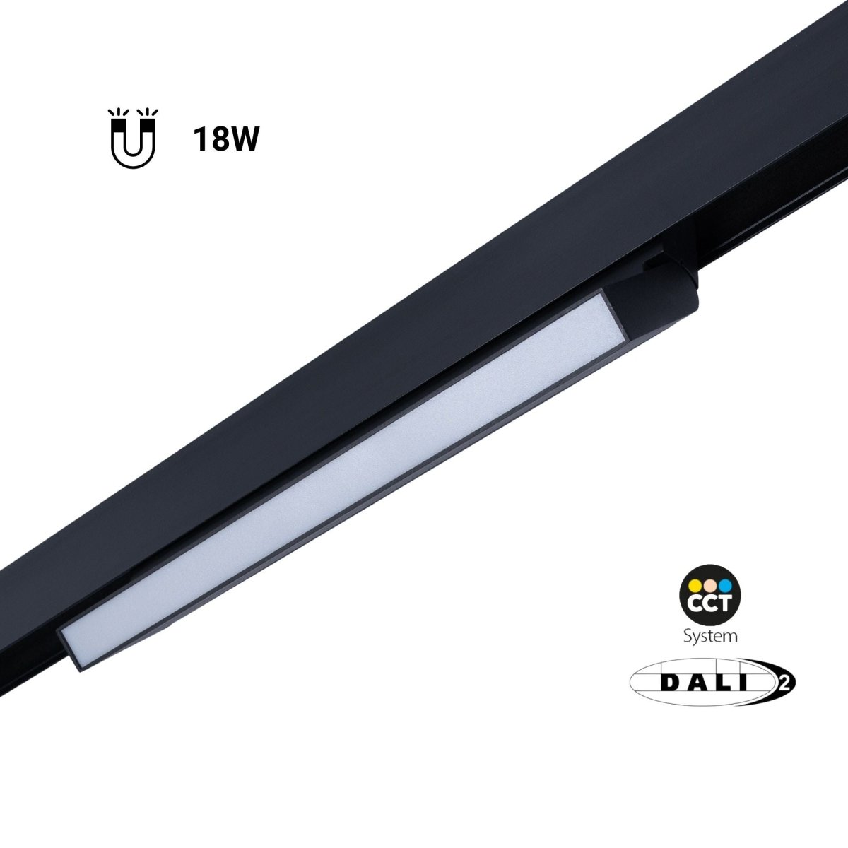 Foco lineal opal orientable carril magnético 48V CCT - 18W - DALI-2 regulable - Barcelona Led-