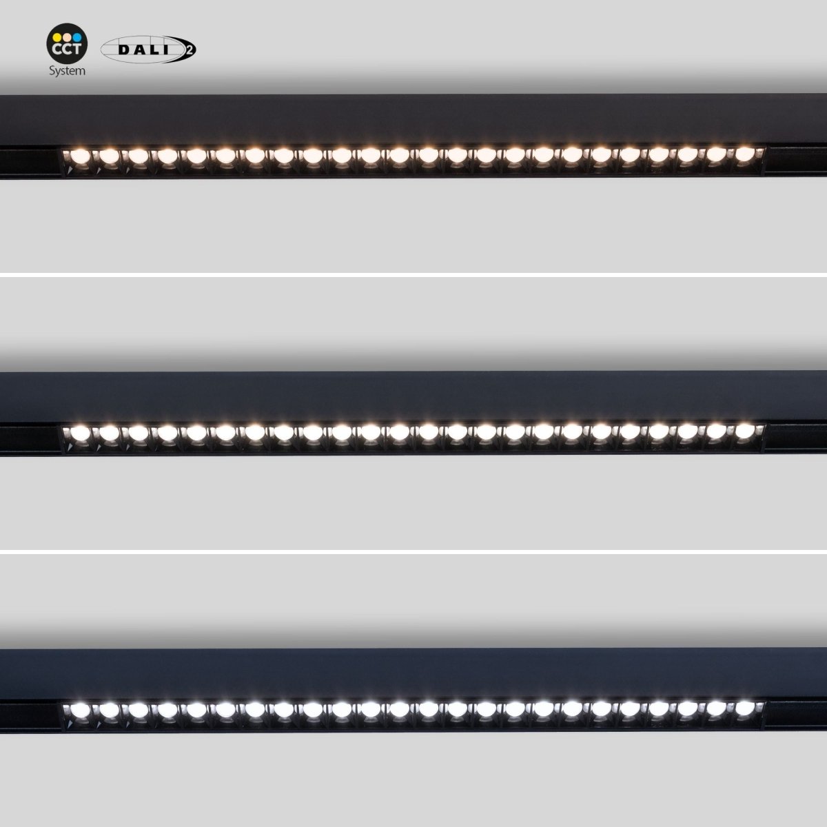 Foco lineal para carril magnético 48V CCT - 20W - Regulación DALI-2 - UGR18 - Barcelona Led-