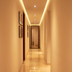 KIT Aro empotrable Ø86mm (blanco) + Bombilla GU10 6W + Portalámparas (3)