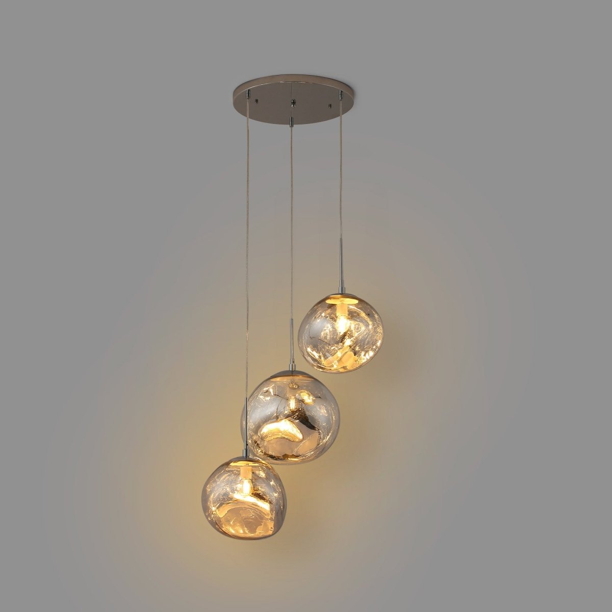 Lámpara colgante cristal triple "KADNIS" - 3 x E27 - Barcelona Led-Decoración