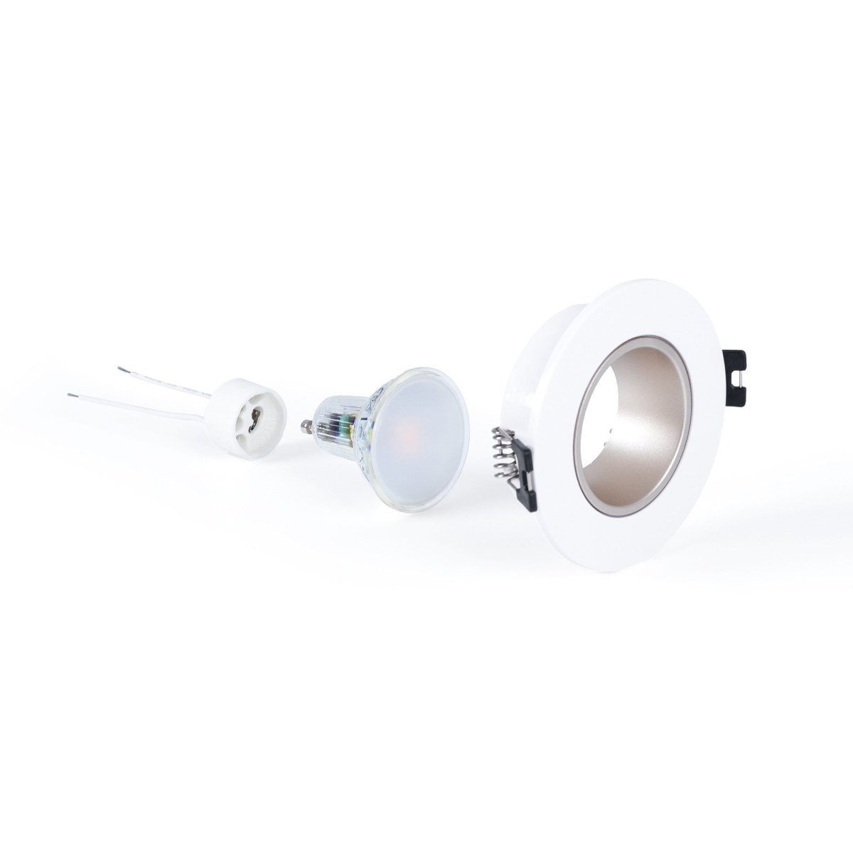 KIT Aro empotrable Ø90mm + Bombilla GU10 6W + Portalámparas - Barcelona Led-
