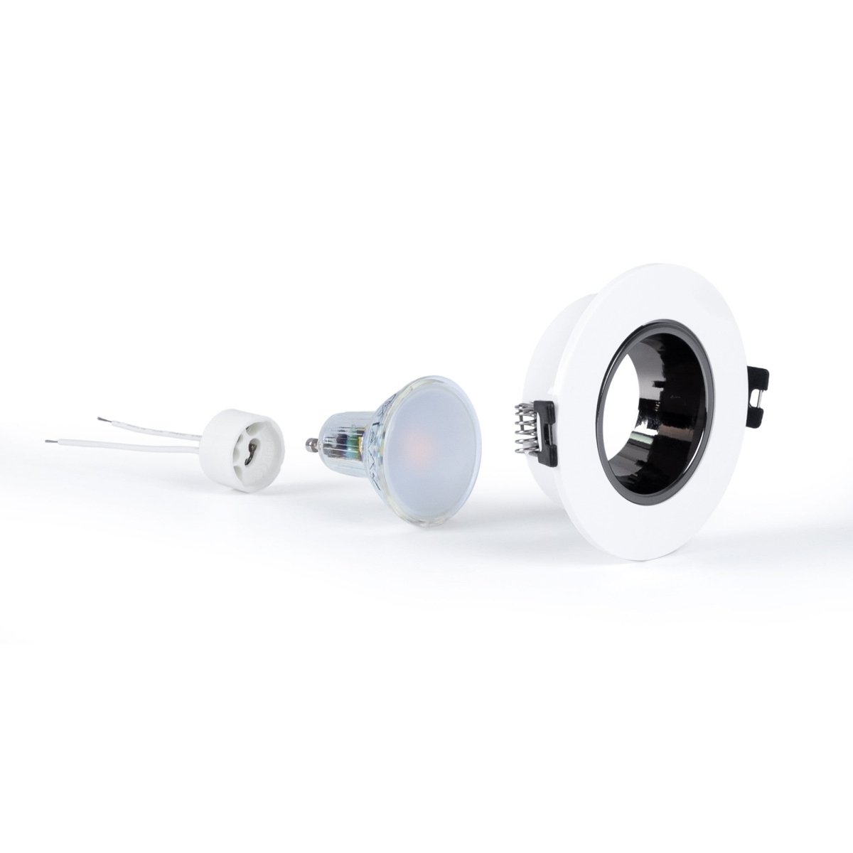 KIT Aro empotrable Ø90mm + Bombilla GU10 6W + Portalámparas - Barcelona Led-