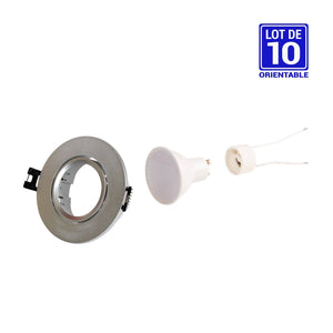 KIT - Aro downlight basculante Ø75mm + Bombilla GU10 5W + Casquillo GU10 (29)