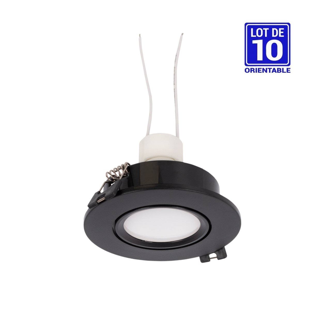 KIT x 10 - Aro downlight basculante + Bombilla GU10 5W + Casquillo GU10 - Barcelona Led-