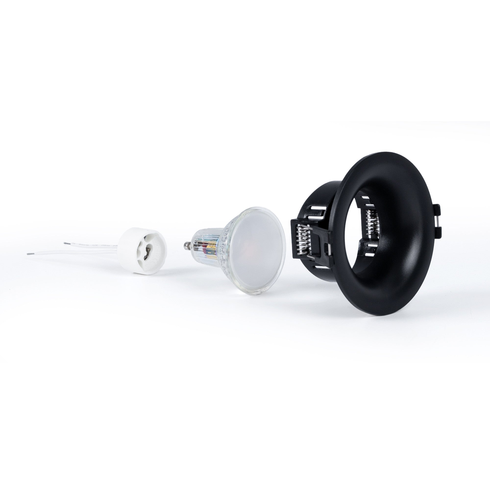 KIT Aro empotrable Ø86mm + Bombilla GU10 6W + Portalámparas (67)