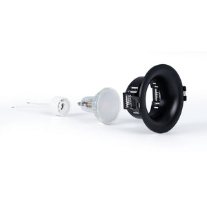 KIT Aro empotrable Ø86mm + Bombilla GU10 6W + Portalámparas (67)