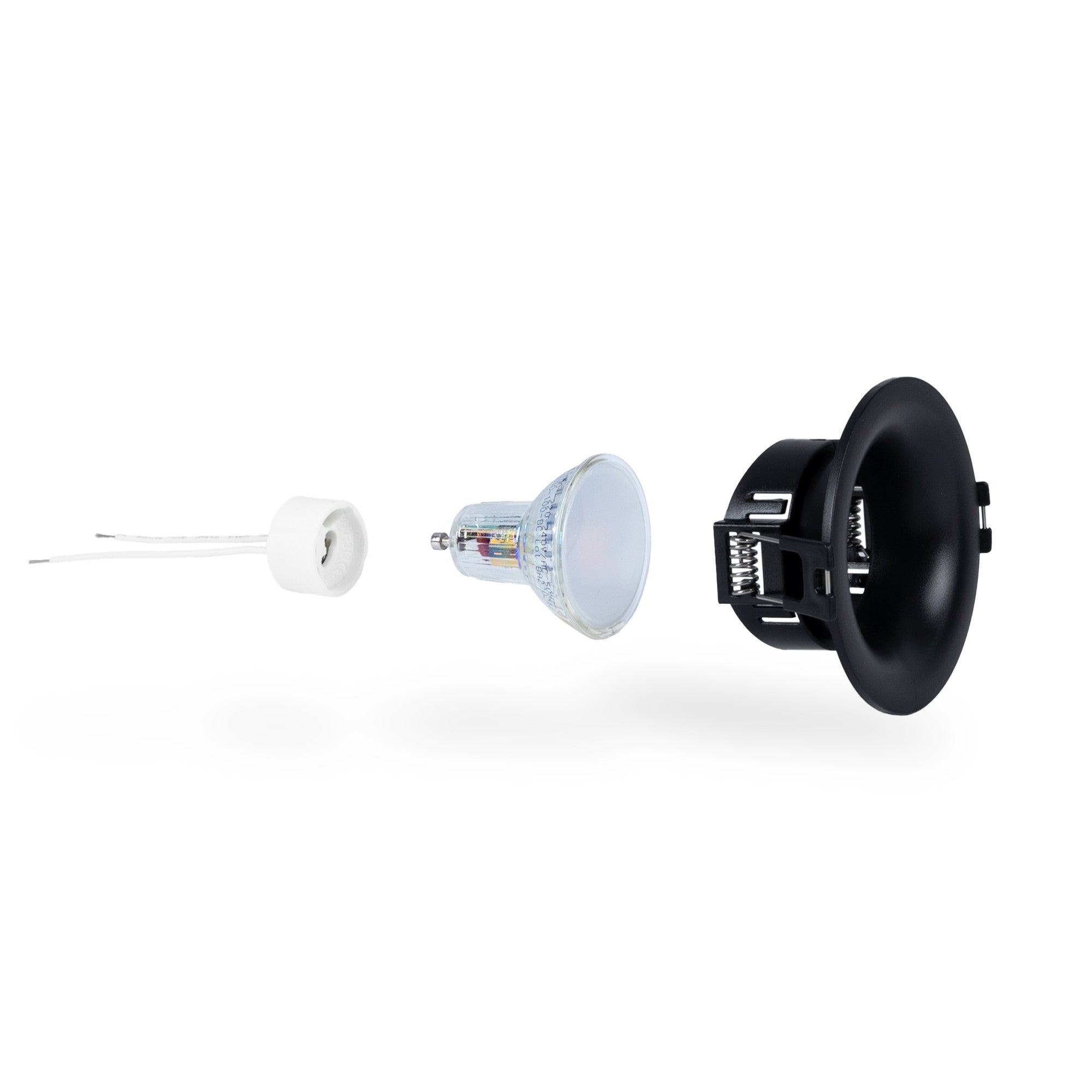 KIT Aro empotrable Ø86mm + Bombilla GU10 6W + Portalámparas (68)