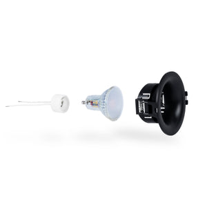 KIT Aro empotrable Ø86mm + Bombilla GU10 6W + Portalámparas (68)