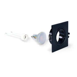KIT Aro downlight cuadrado 93x93mm + Bombilla GU10 6W + Portalámparas (13)