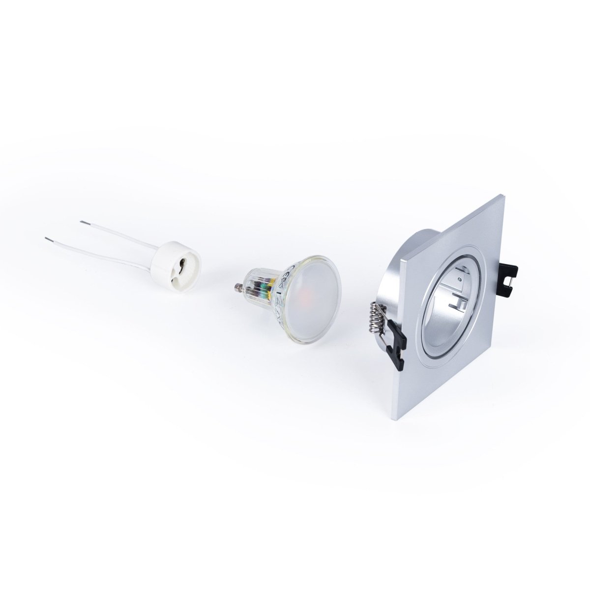 KIT Aro downlight cuadrado 93x93mm + Bombilla GU10 6W + Portalámparas - Barcelona Led-