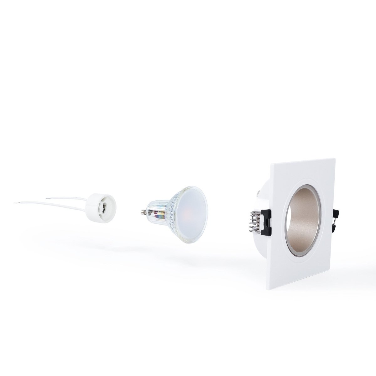 KIT Aro downlight cuadrado 93x93mm + Bombilla GU10 6W + Portalámparas - Barcelona Led-