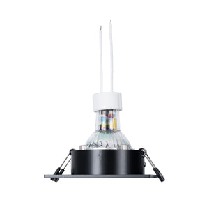 KIT Aro downlight cuadrado 93x93mm (negro/champagne) + Bombilla GU10 6W + Portalámparas (22)