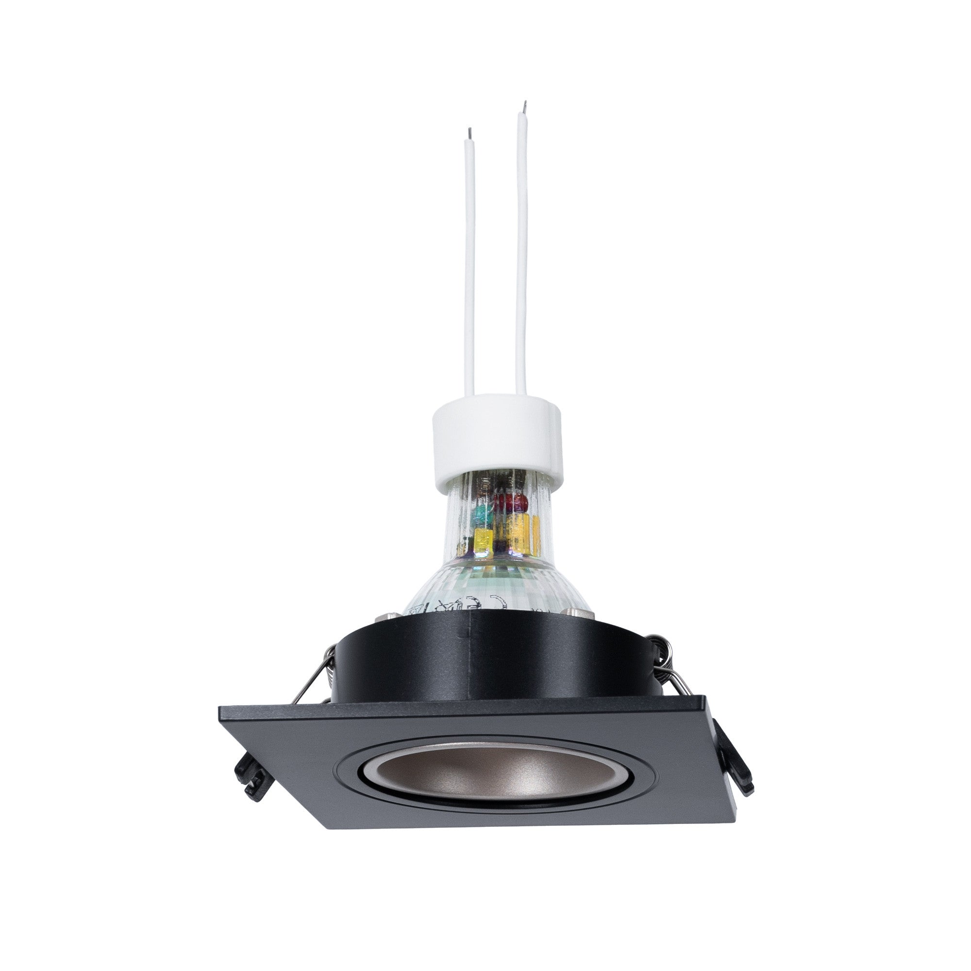 KIT Aro downlight cuadrado 93x93mm + Bombilla GU10 6W + Portalámparas (121)