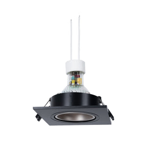 KIT Aro downlight cuadrado 93x93mm + Bombilla GU10 6W + Portalámparas (121)