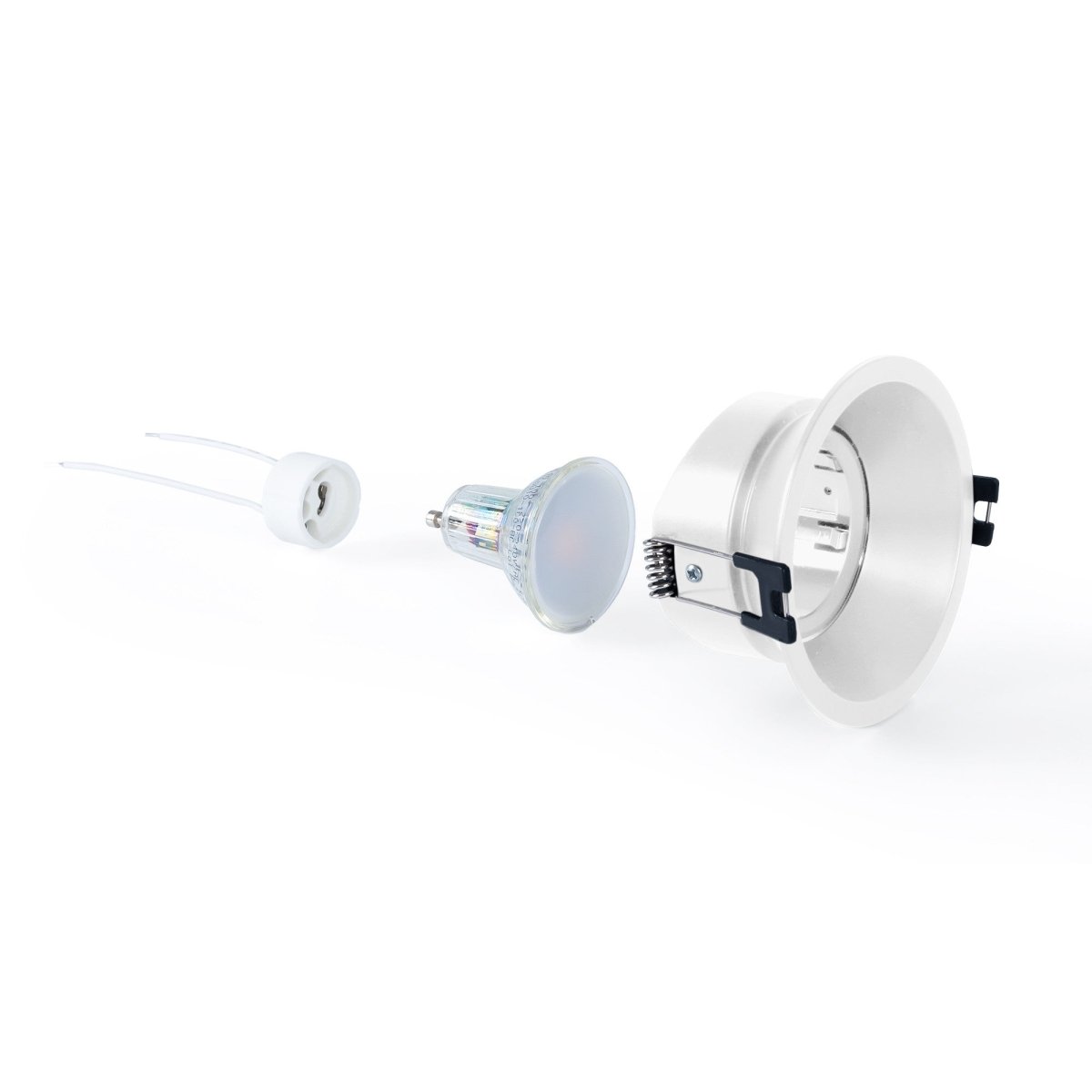 KIT Aro empotrable Ø93mm + Bombilla GU10 6W + Portalámparas - Barcelona Led-