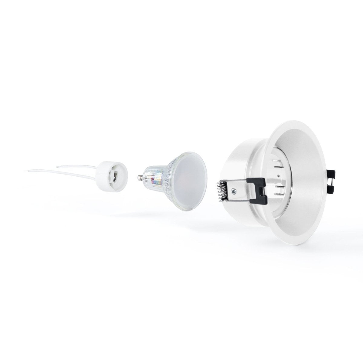 KIT Aro empotrable Ø93mm + Bombilla GU10 6W + Portalámparas - Barcelona Led-