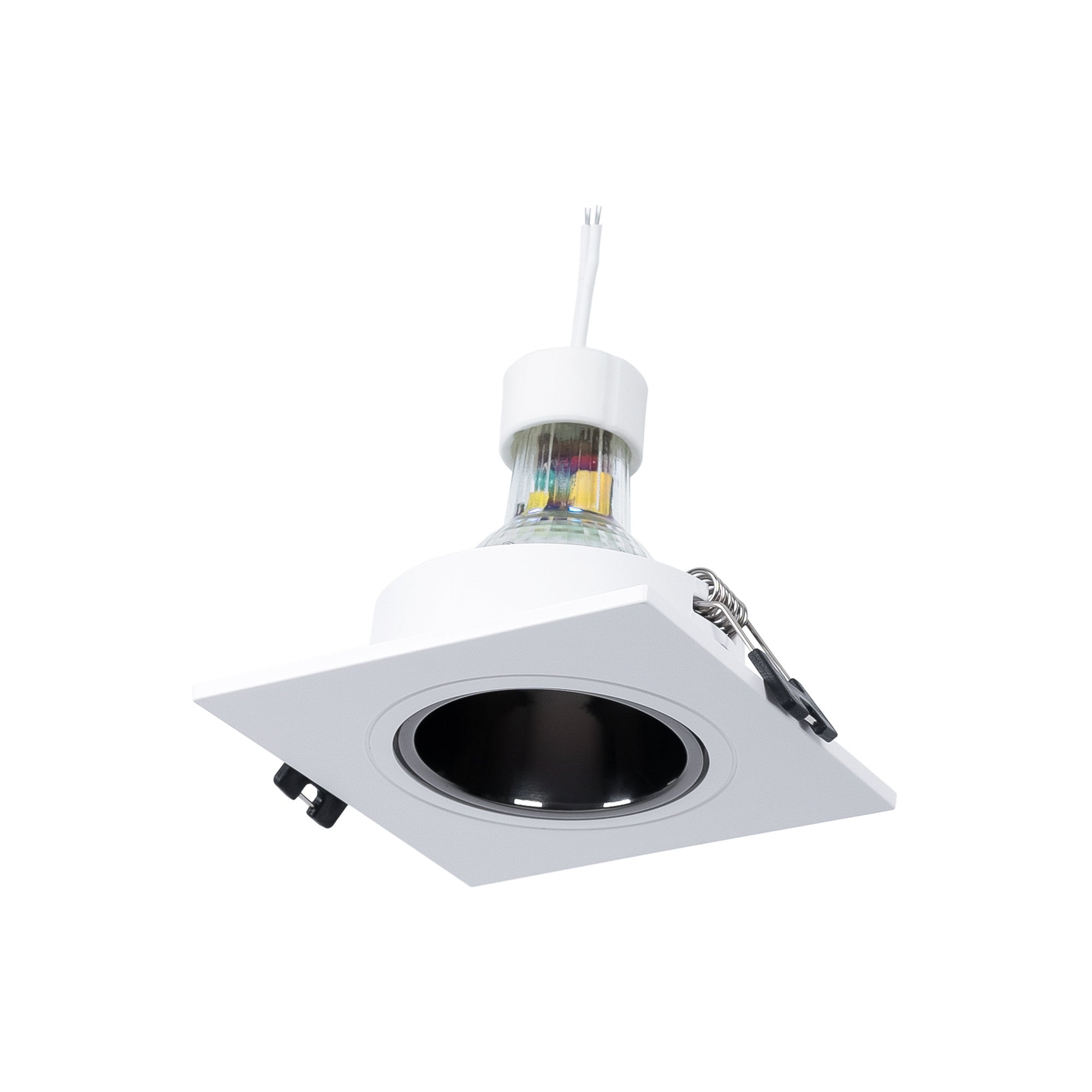 KIT Aro downlight cuadrado 93x93mm + Bombilla GU10 6W + Portalámparas (25)