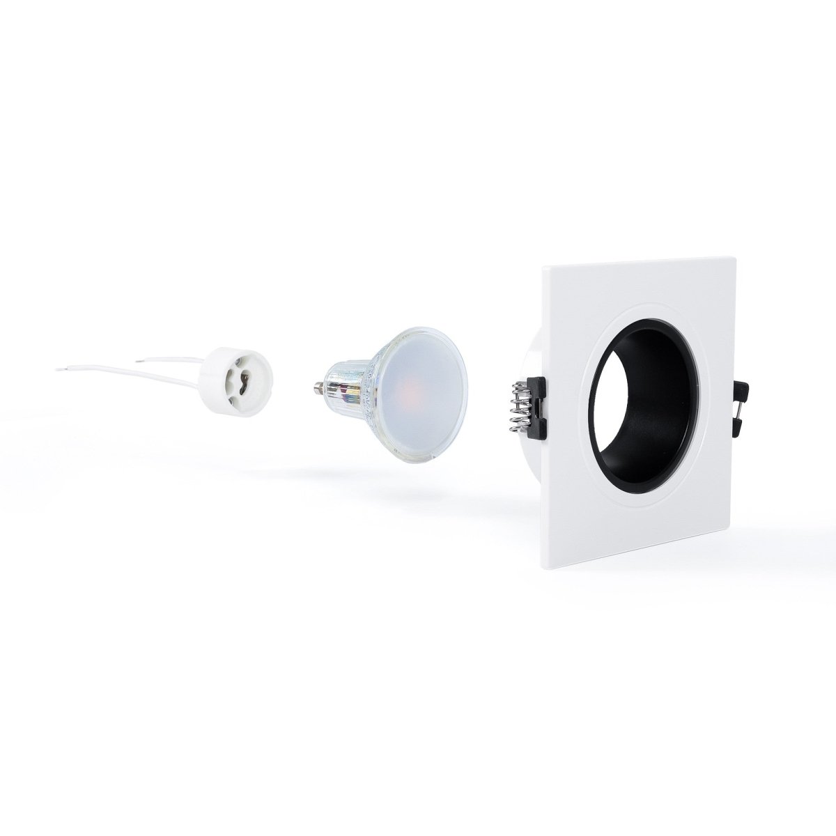 KIT Aro downlight cuadrado 93x93mm + Bombilla GU10 6W + Portalámparas - Barcelona Led-