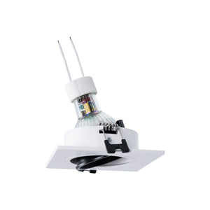 KIT Aro downlight cuadrado 93x93mm (negro/blanco) + Bombilla GU10 6W + Portalámparas (21)