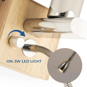 Aplique de pared con foco LED para lectura "Arti" - E27 + 3W (16)