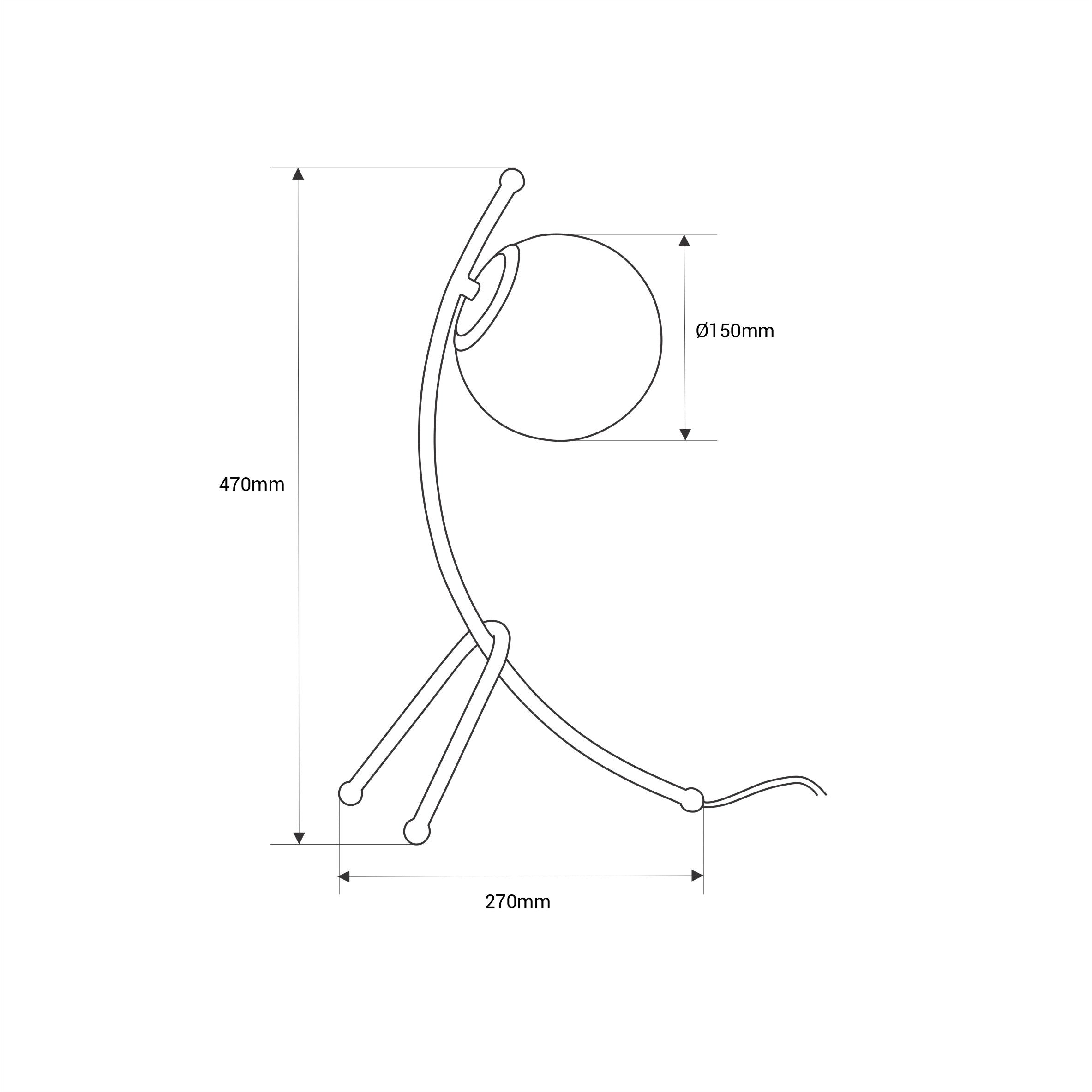Lámpara de mesa bola cristal "Flix" (8)