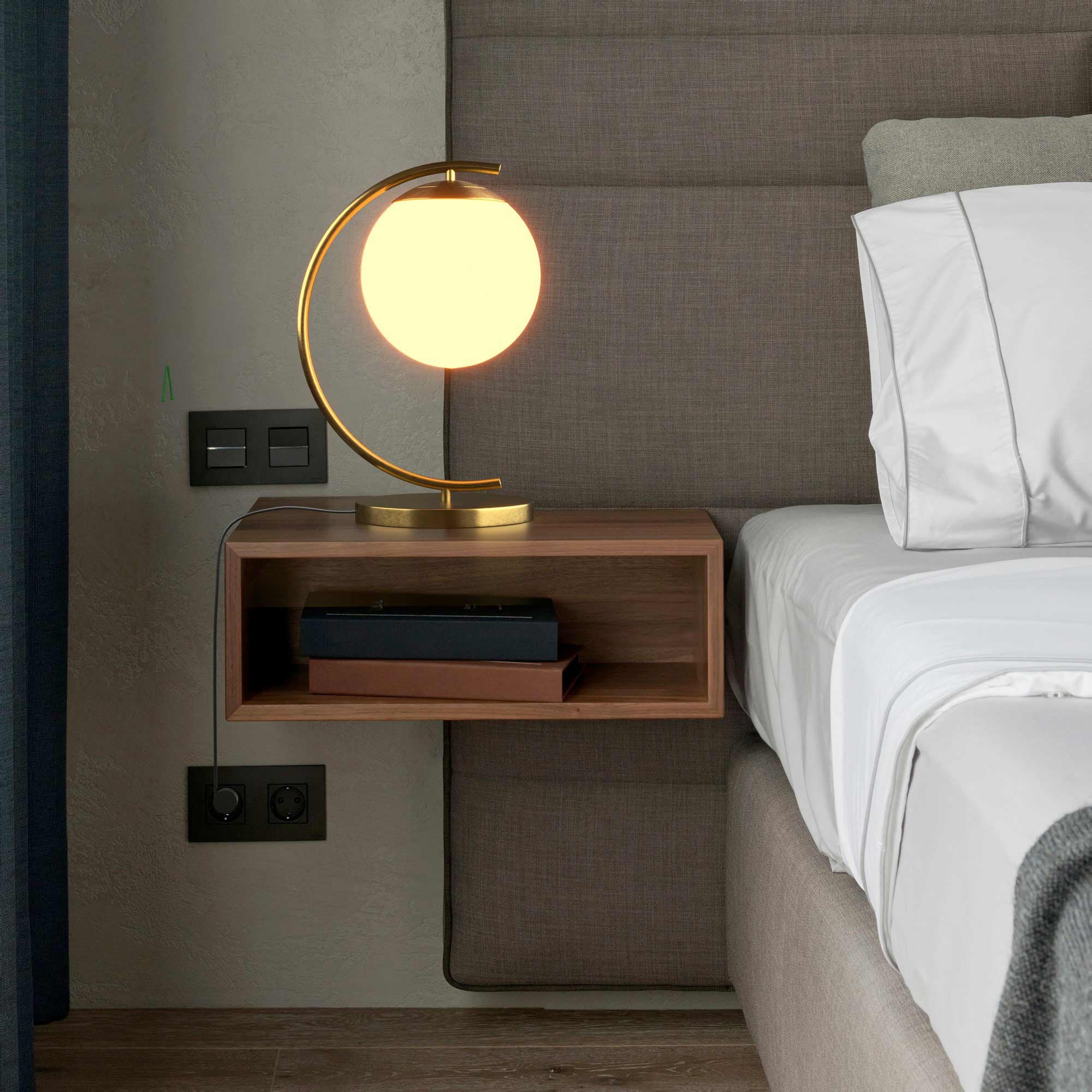 Lámpara de mesa bola cristal "San" (14)