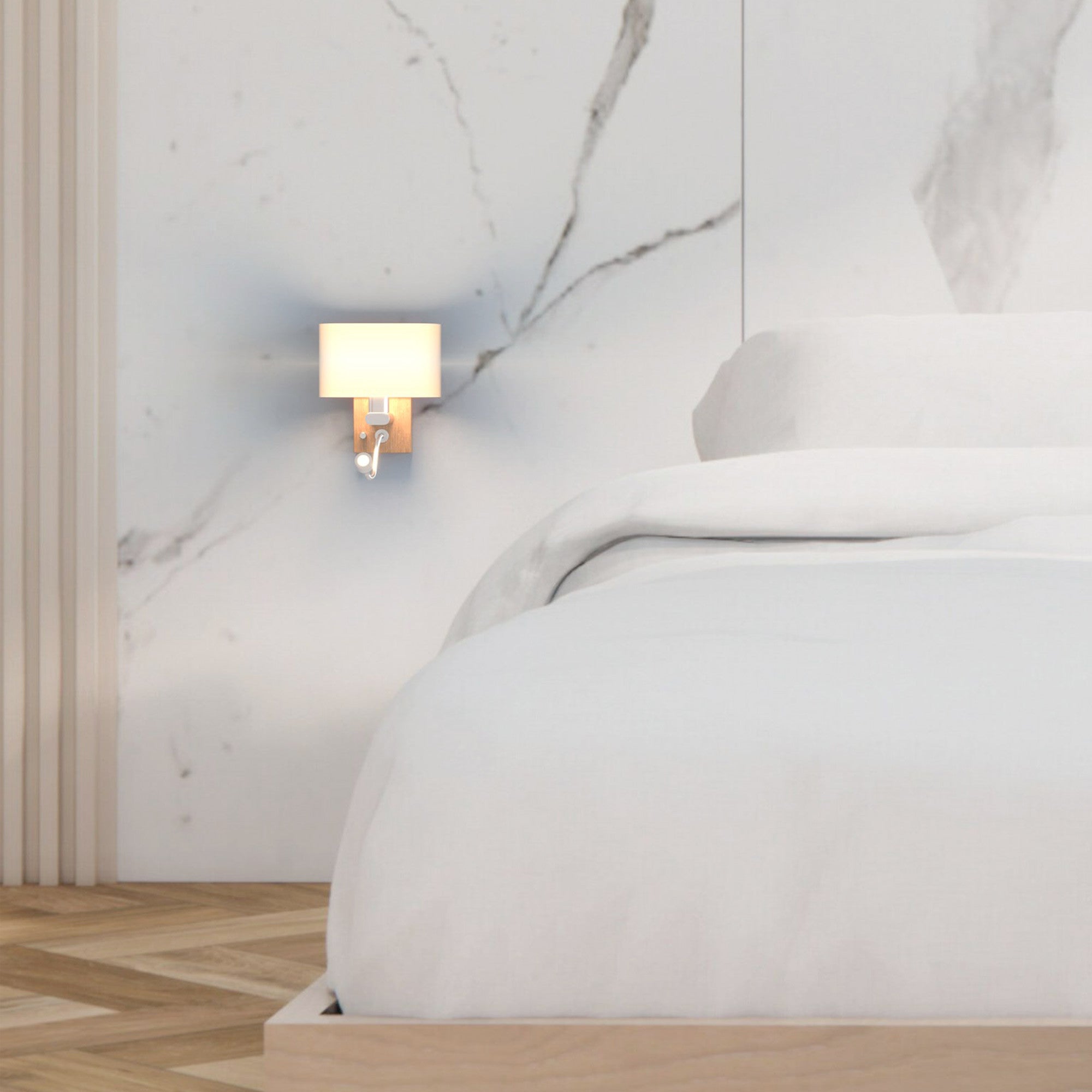 Aplique de pared con foco LED para lectura "Arti" - E27 + 3W (1)