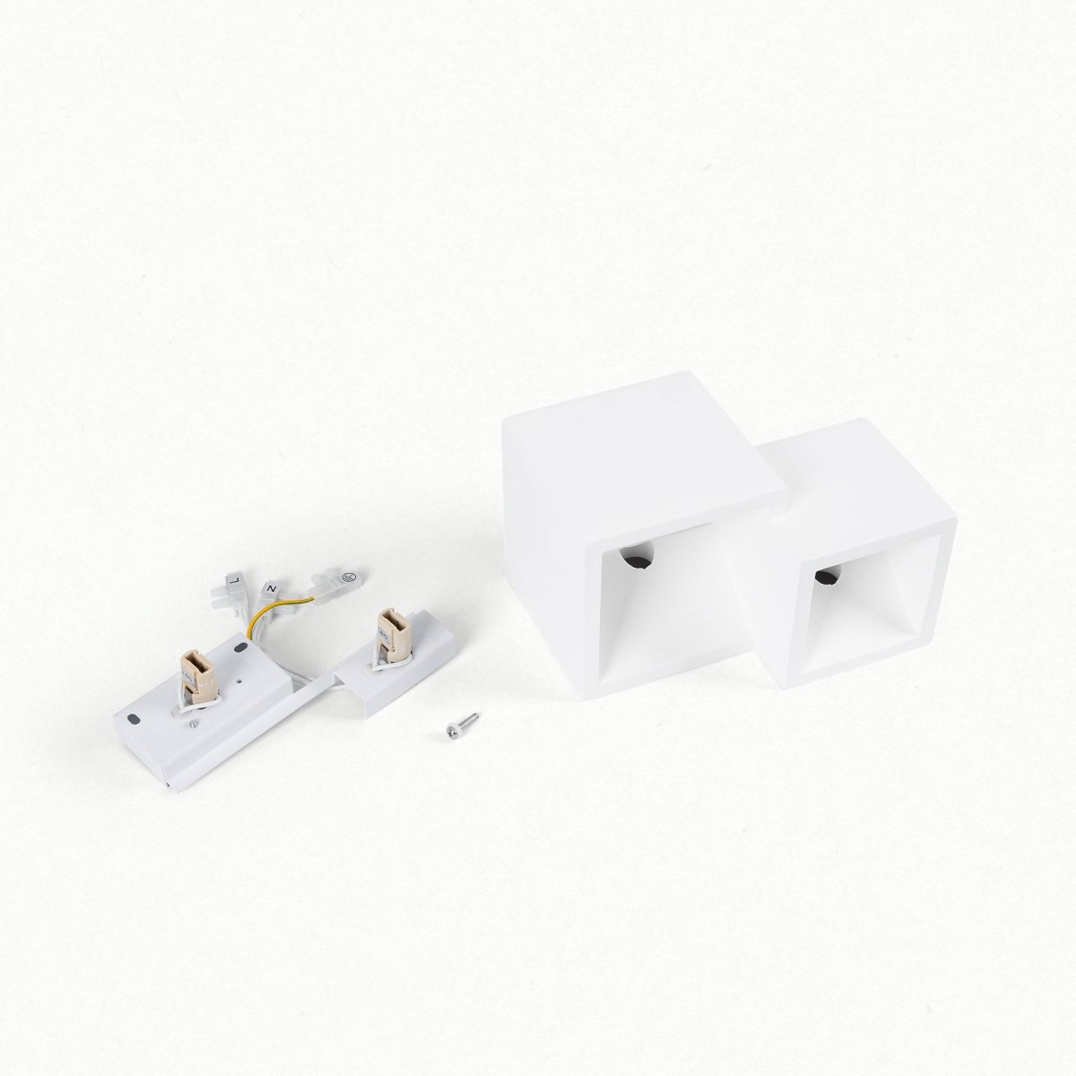 Aplique de pared escayola "Cube" - 2 x G9 - Barcelona Led-Decoración