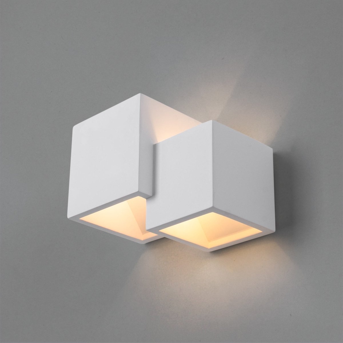 Aplique de pared escayola "Cube" - 2 x G9 - Barcelona Led-Decoración