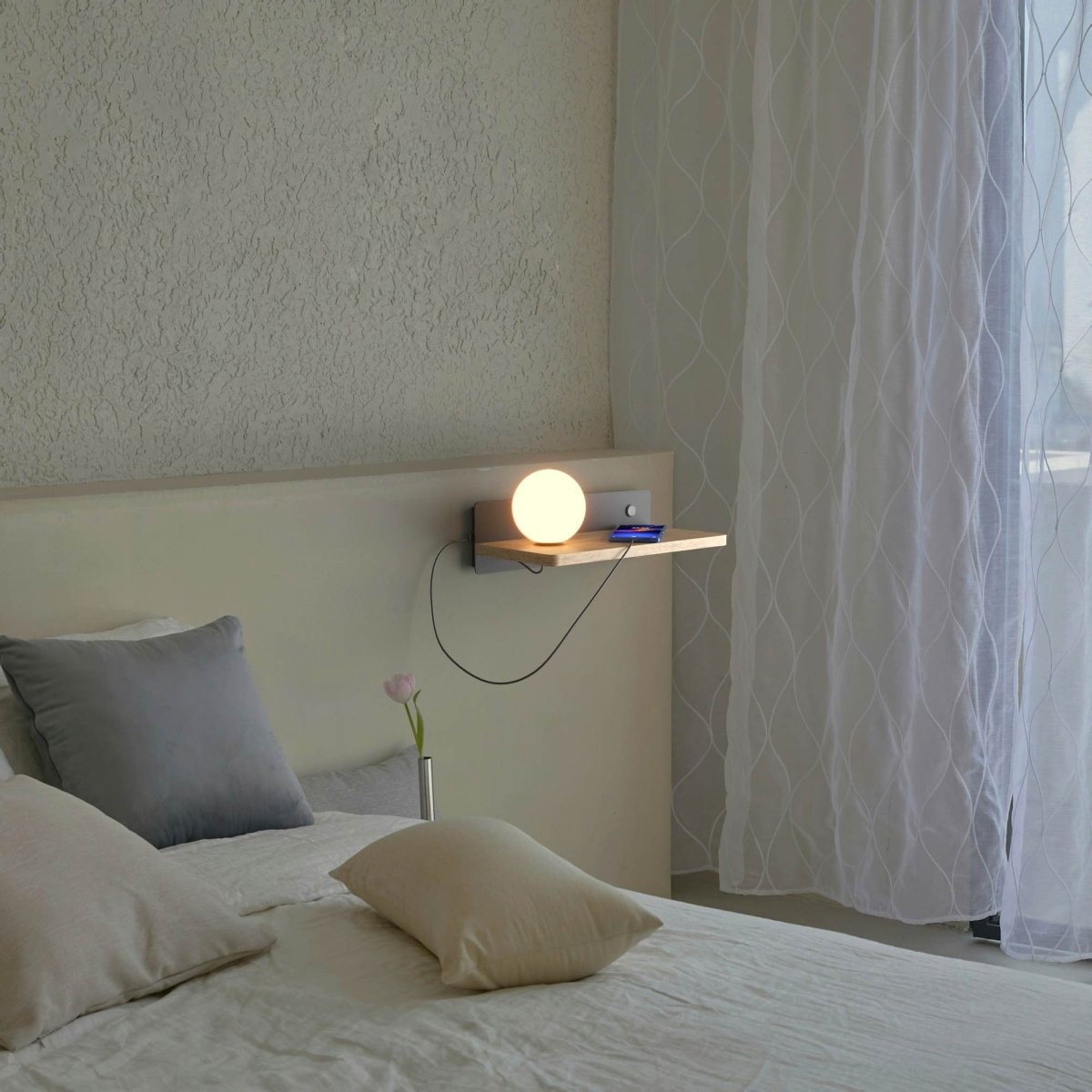 Aplique de pared bola cristal con puerto USB "Nonna" - G9 - Barcelona Led-Decoración