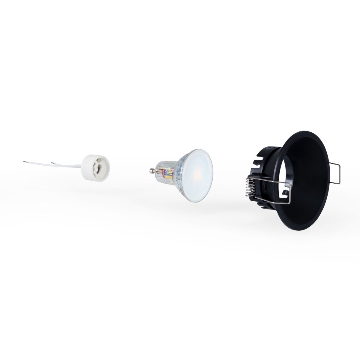 KIT Aro empotrable fijo Ø82mm + Bombilla GU10 6W + Portalámparas - Barcelona Led-