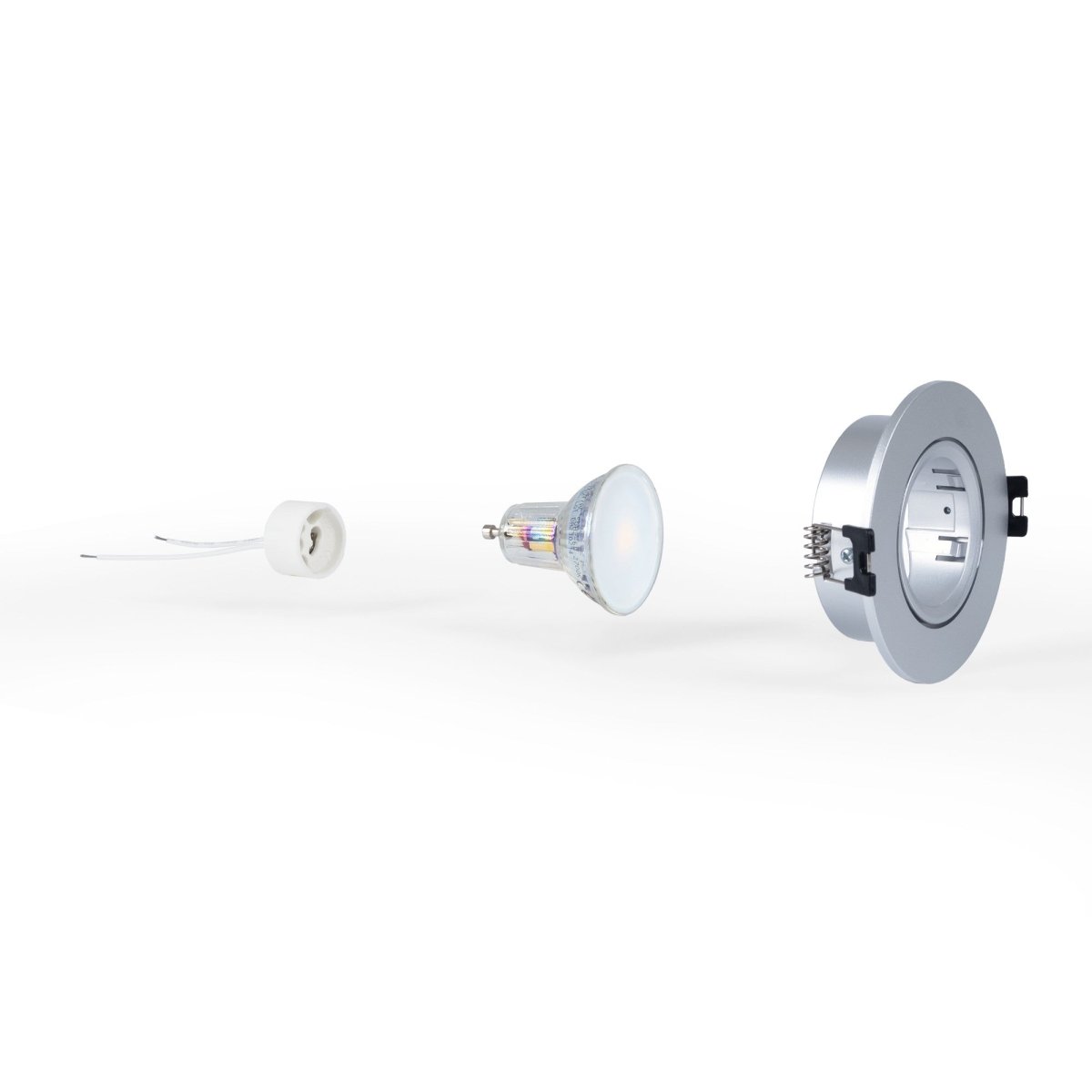 KIT Aro empotrable basculante Ø90mm + Bombilla GU10 6W + Portalámparas - Barcelona Led-