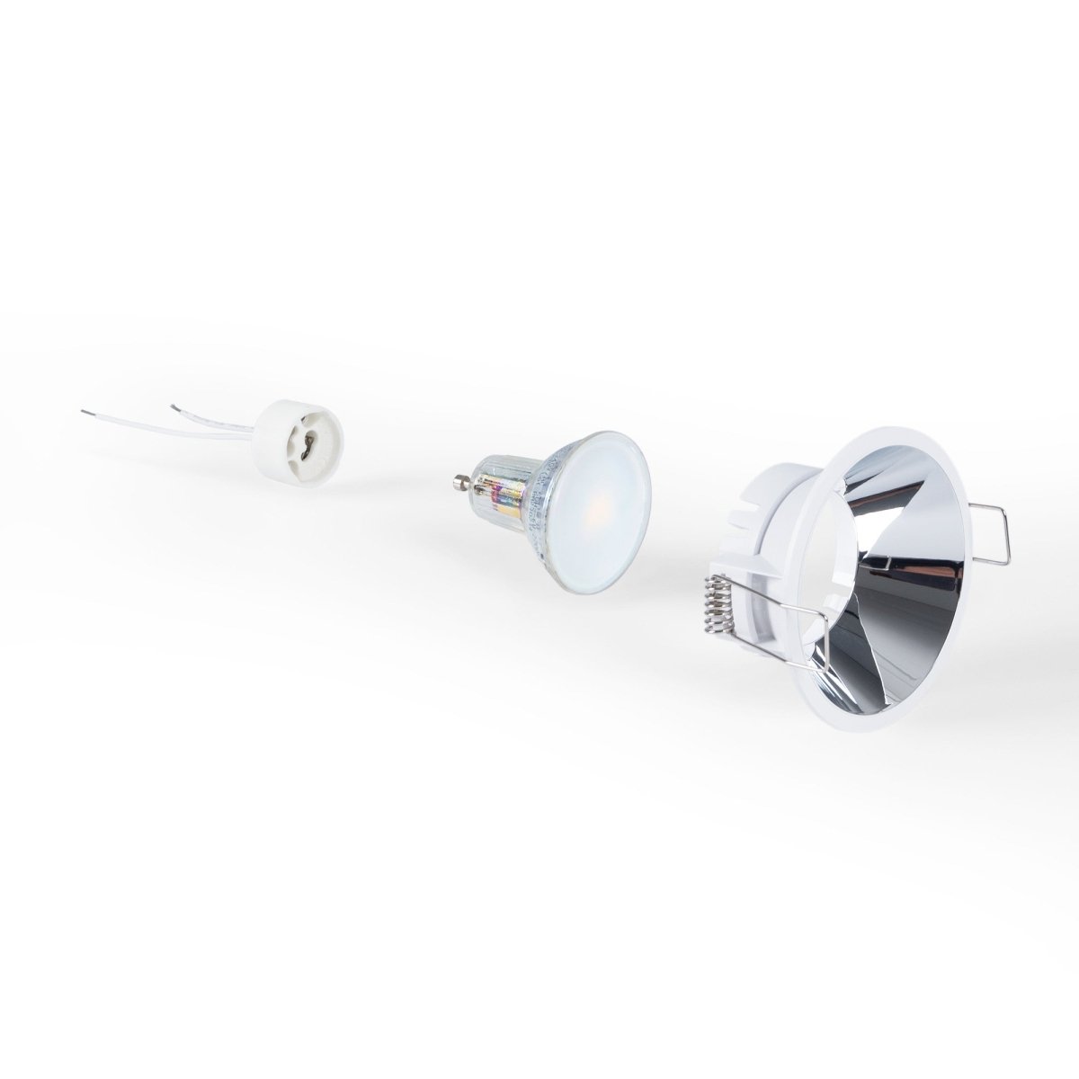 KIT Aro empotrable fijo Ø82mm + Bombilla GU10 6W + Portalámparas - Barcelona Led-