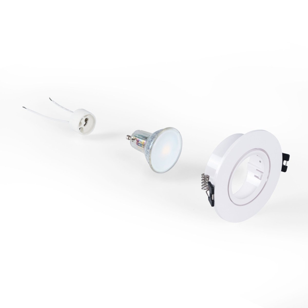 KIT Aro empotrable basculante Ø90mm + Bombilla GU10 6W + Portalámparas - Barcelona Led-