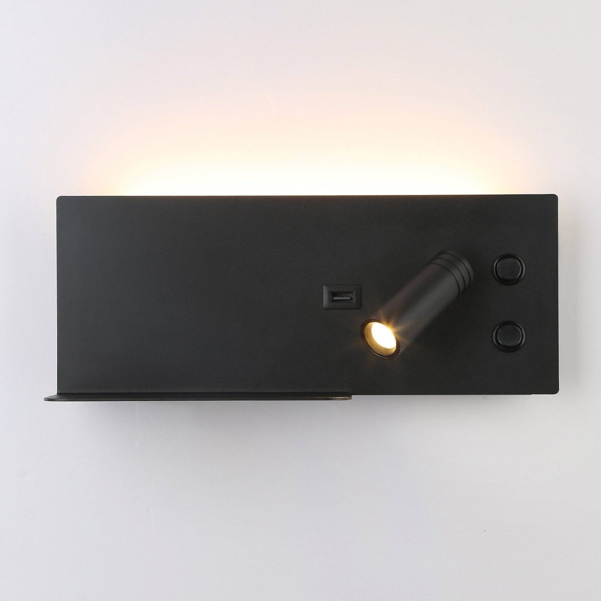 Aplique de pared para lectura con puerto USB "Kerta" - Iluminación doble - 3W+7W - Barcelona Led-Decoración
