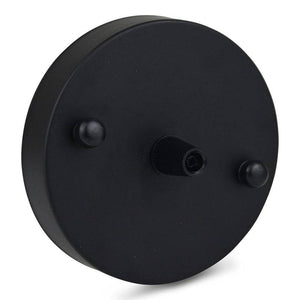 FLORÓN METALICO PARA LAMPARA COLGANTE ACABADO NEGRO MATE (2)