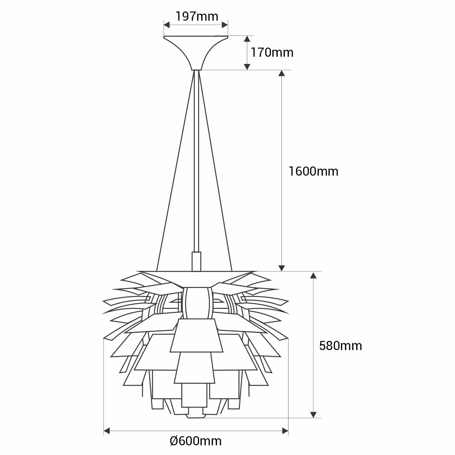 Lámpara colgante cristal "Luxor Glass" - E27 (4)