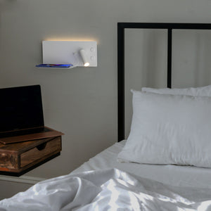 Aplique de pared para lectura con puerto USB "Kerta" - Iluminación doble - 3W+7W (34)