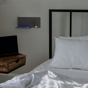 Aplique de pared para lectura con puerto USB "Kerta" - Iluminación doble - 3W+7W (15)