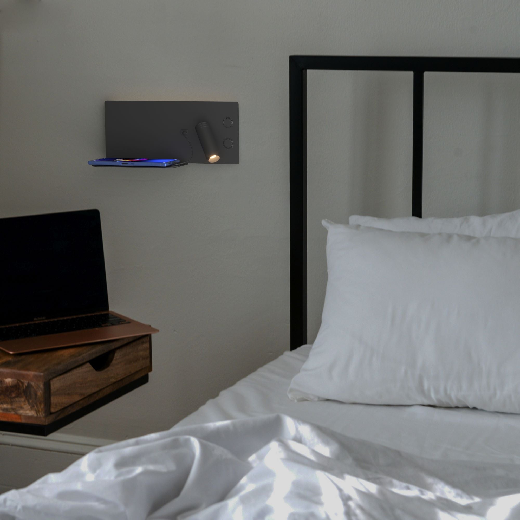 Aplique de pared para lectura con puerto USB "Kerta" - Iluminación doble - 3W+7W (15)