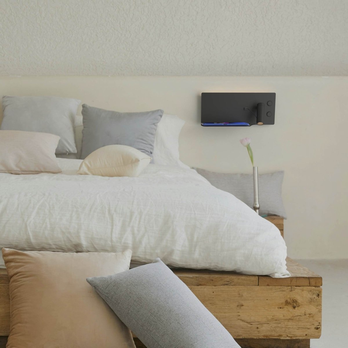 Aplique de pared para lectura con puerto USB "Kerta" - Iluminación doble - 3W+7W - Barcelona Led-Decoración