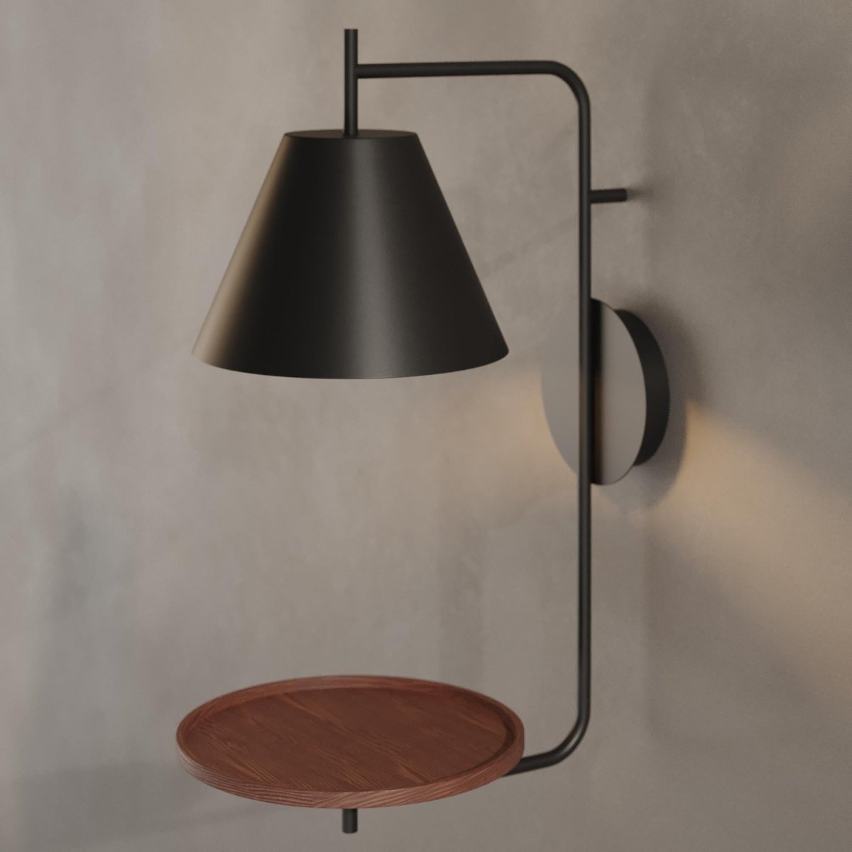 Aplique de pared con estante de apoyo "Bilon" - E27 - Barcelona Led-Decoración